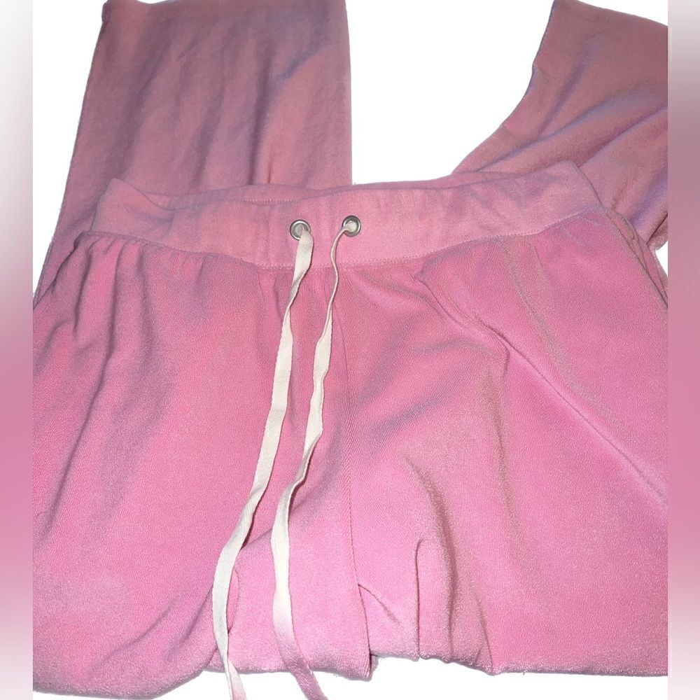 CANDACE CAMERON Bure pink Terry cropped beach pants, worn 1 time